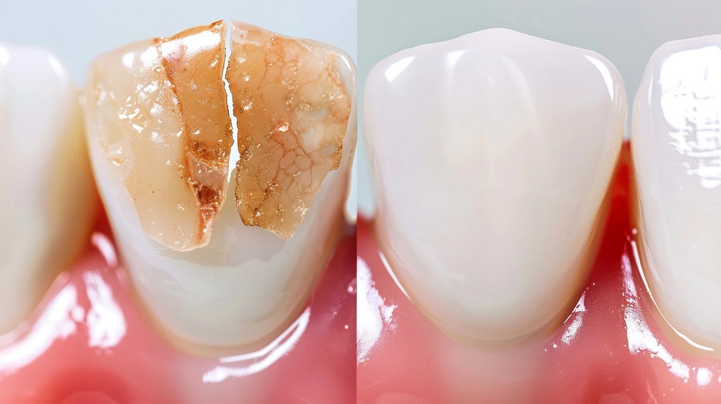 Before and after dental crowns and bridges from an experienced cosmetic dentist near me in Albemarle, NC.